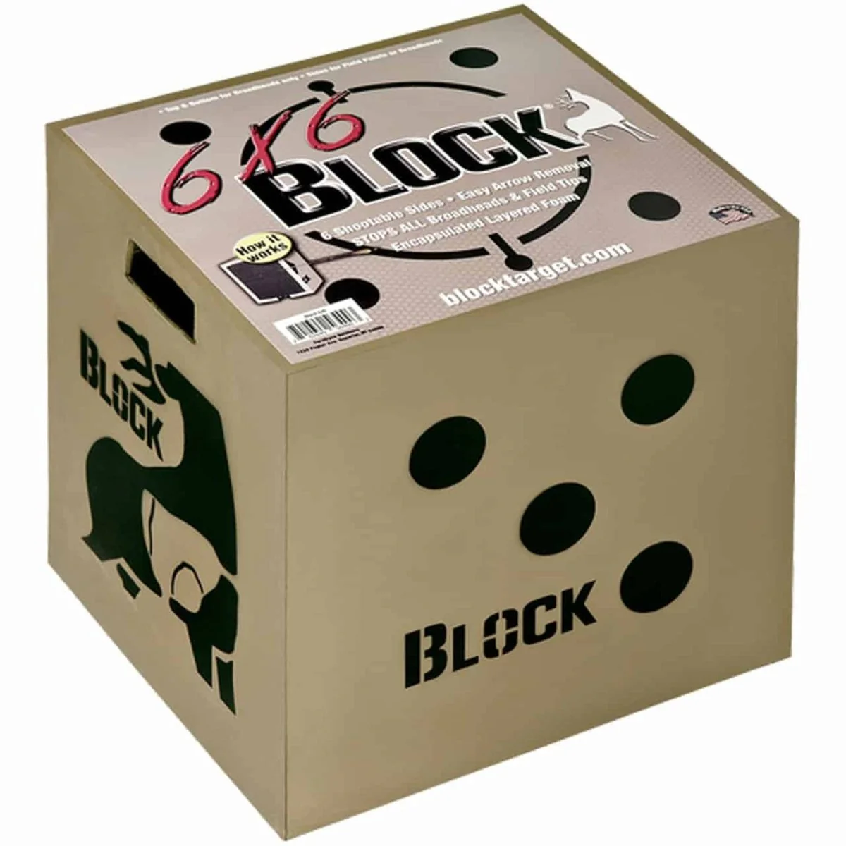 BLOCK 6-Sided Archery Target, 18" x 18" x 16"