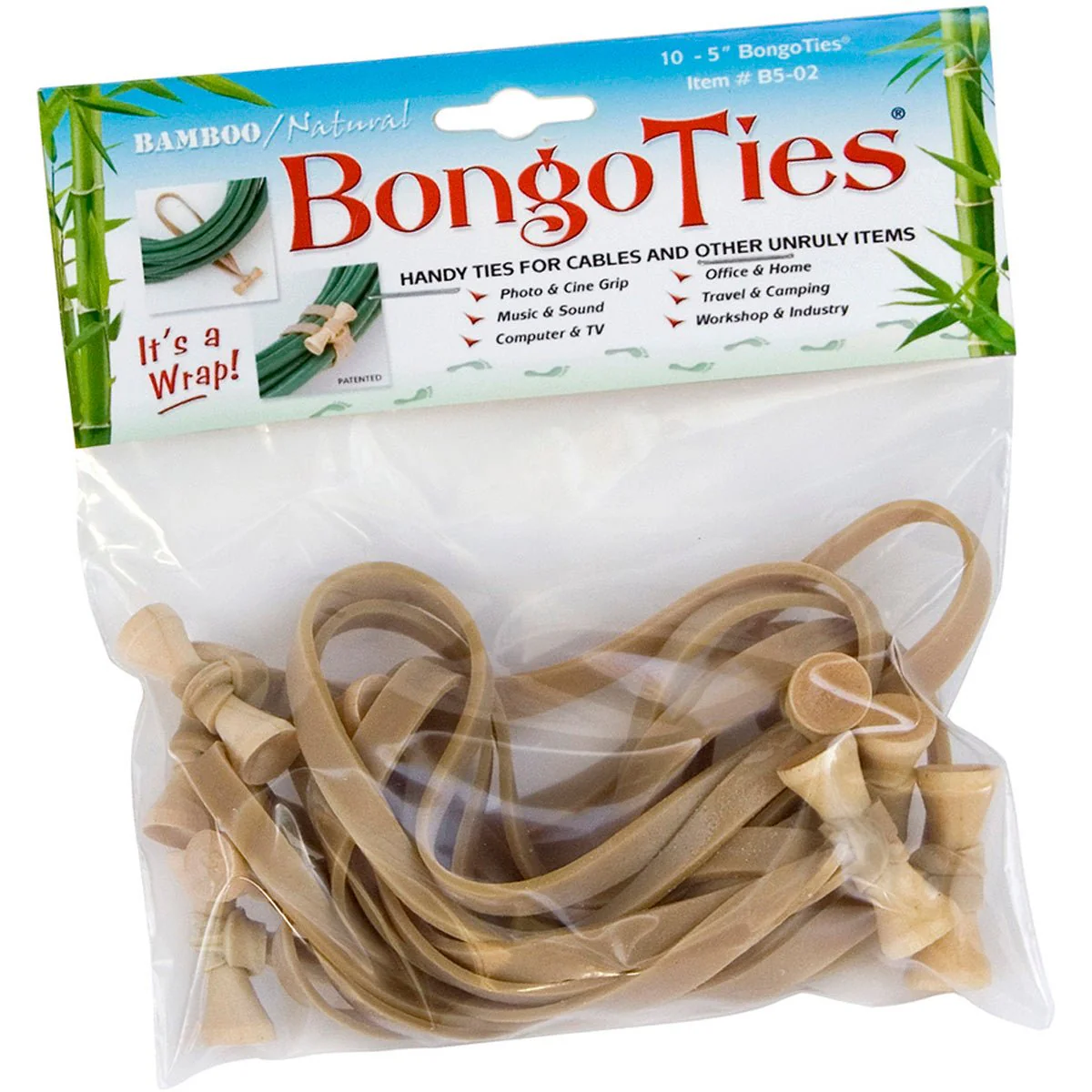 BongoTies All-Natural Reusable Cable Tie Wraps 10-Pack - Image 33