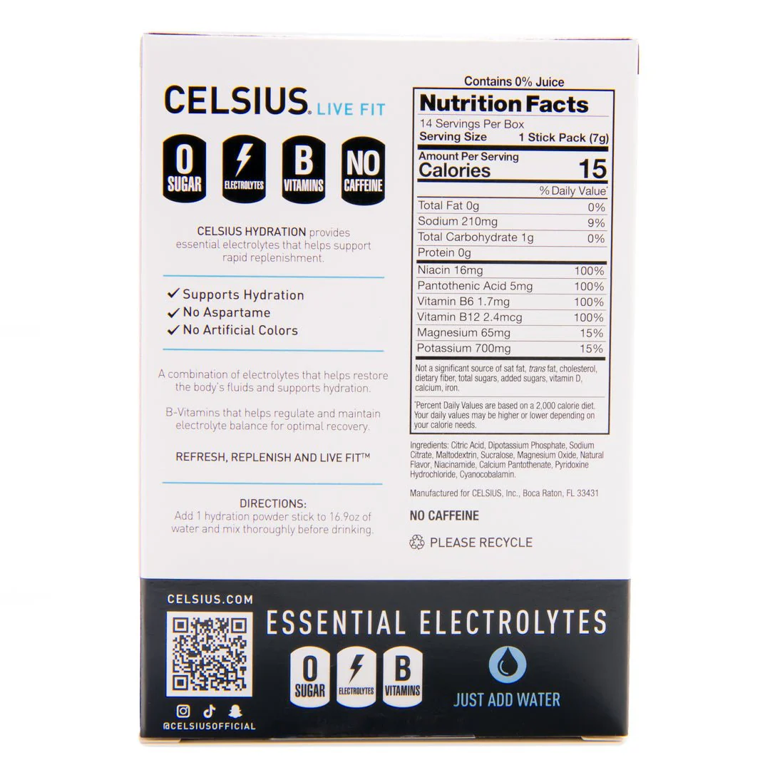 Celsius Hydration Sugar Free Electrolyte Drink Mix 4 Pack - Image 10