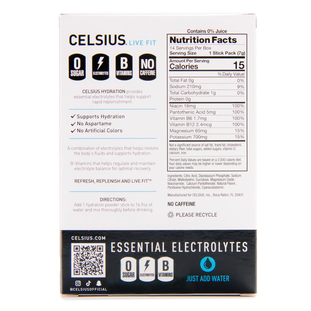 Celsius Hydration Sugar Free Electrolyte Drink Mix 4 Pack - Image 22