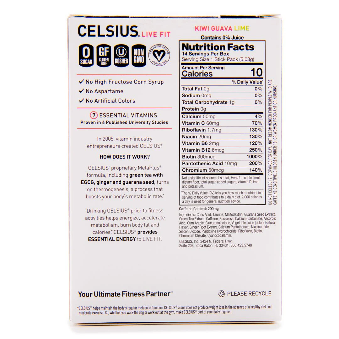 Celsius On-The-Go Zero Sugar Powder Stick Drink Mix 2 Pack - Image 27
