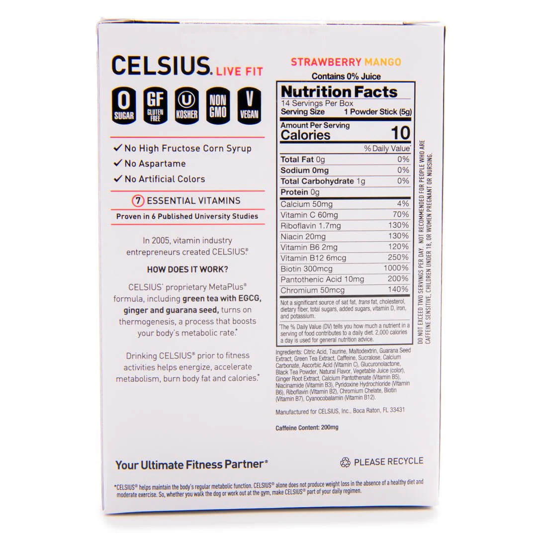 Celsius On-The-Go Zero Sugar Powder Stick Drink Mix 2 Pack - Image 33