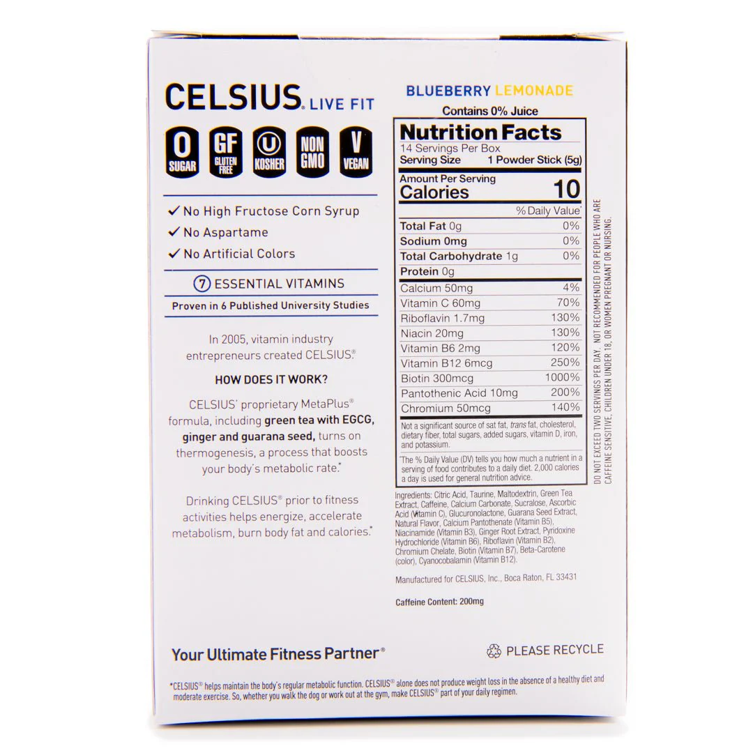 Celsius On-The-Go Zero Sugar Powder Stick Drink Mix 4 Pack - Image 10