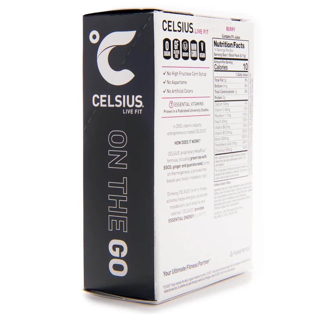 Celsius On-The-Go Zero Sugar Powder Stick Drink Mix 4 Pack - Image 5