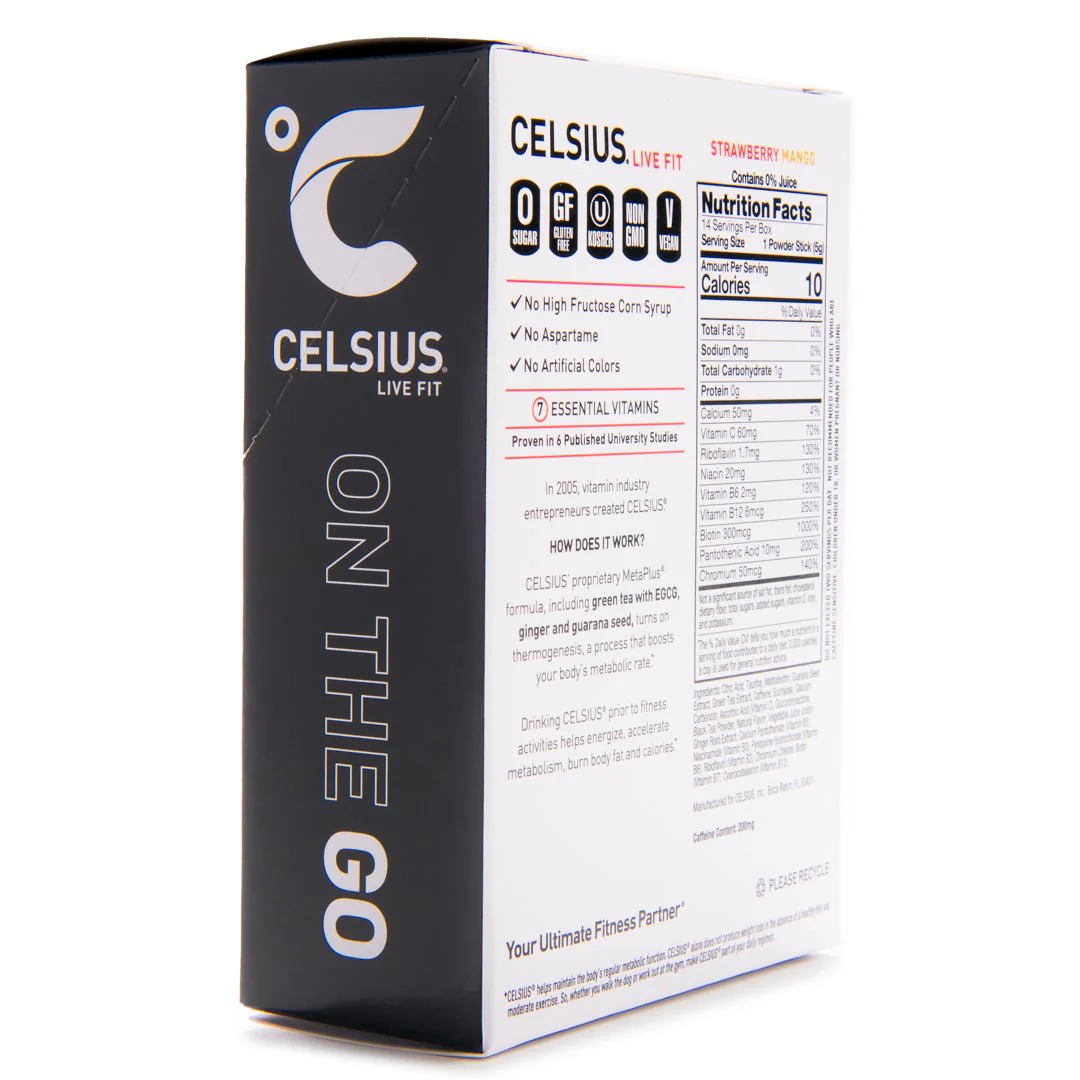Celsius On-The-Go Zero Sugar Powder Stick Drink Mix 6 Pack - Image 29