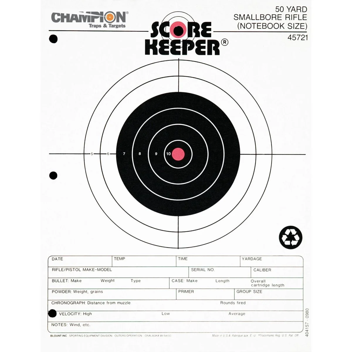 Champion Score Keeper Bullseye Paper Targets 12-Pack - Fluorescent Orange/Black