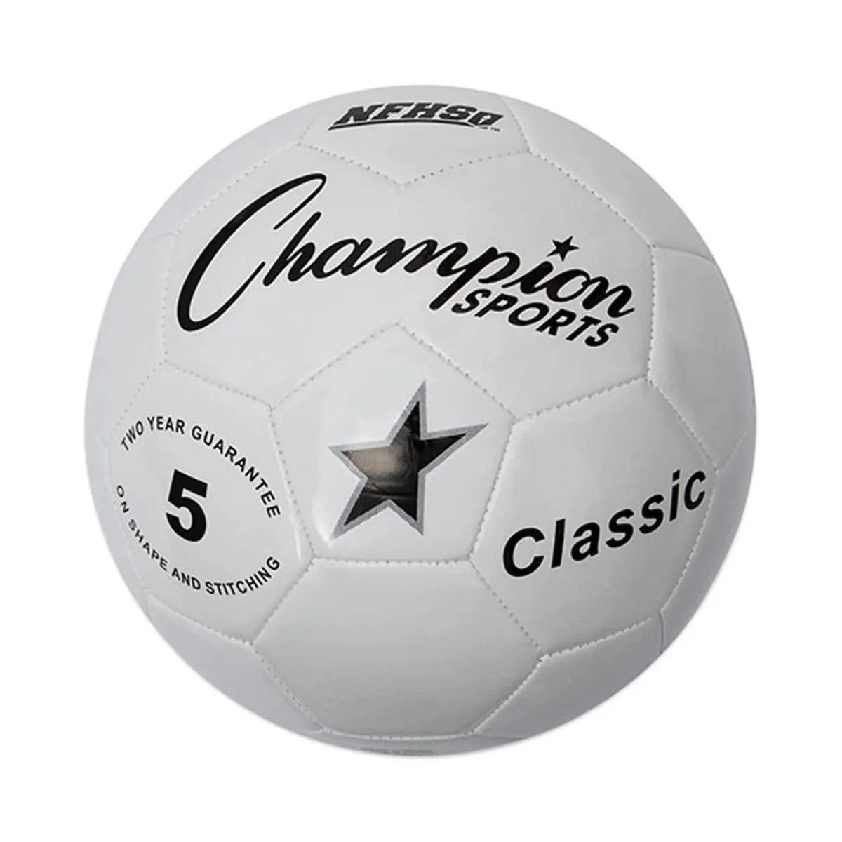 Champion Sports Classic Soccer Ball - Size 5 - Black/White