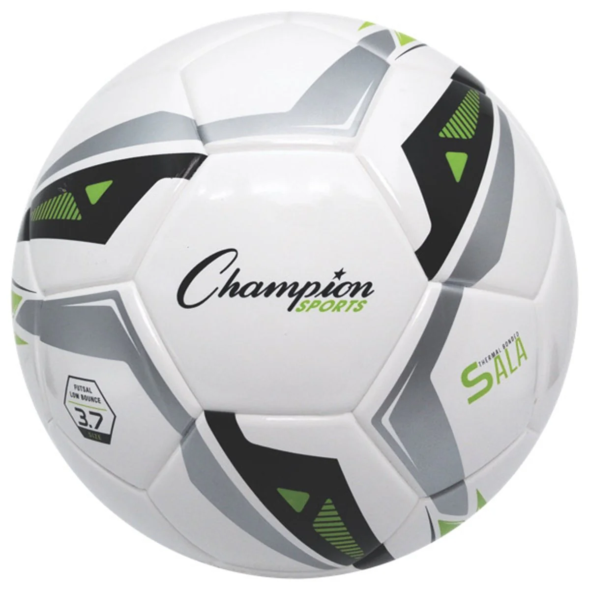Champion Sports Futsal Ball - Size 3 Youth - White/Green/Black/Gray