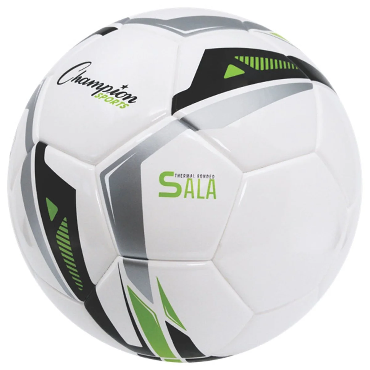 Champion Sports Futsal Ball - Size 3 Youth - White/Green/Black/Gray - Image 2