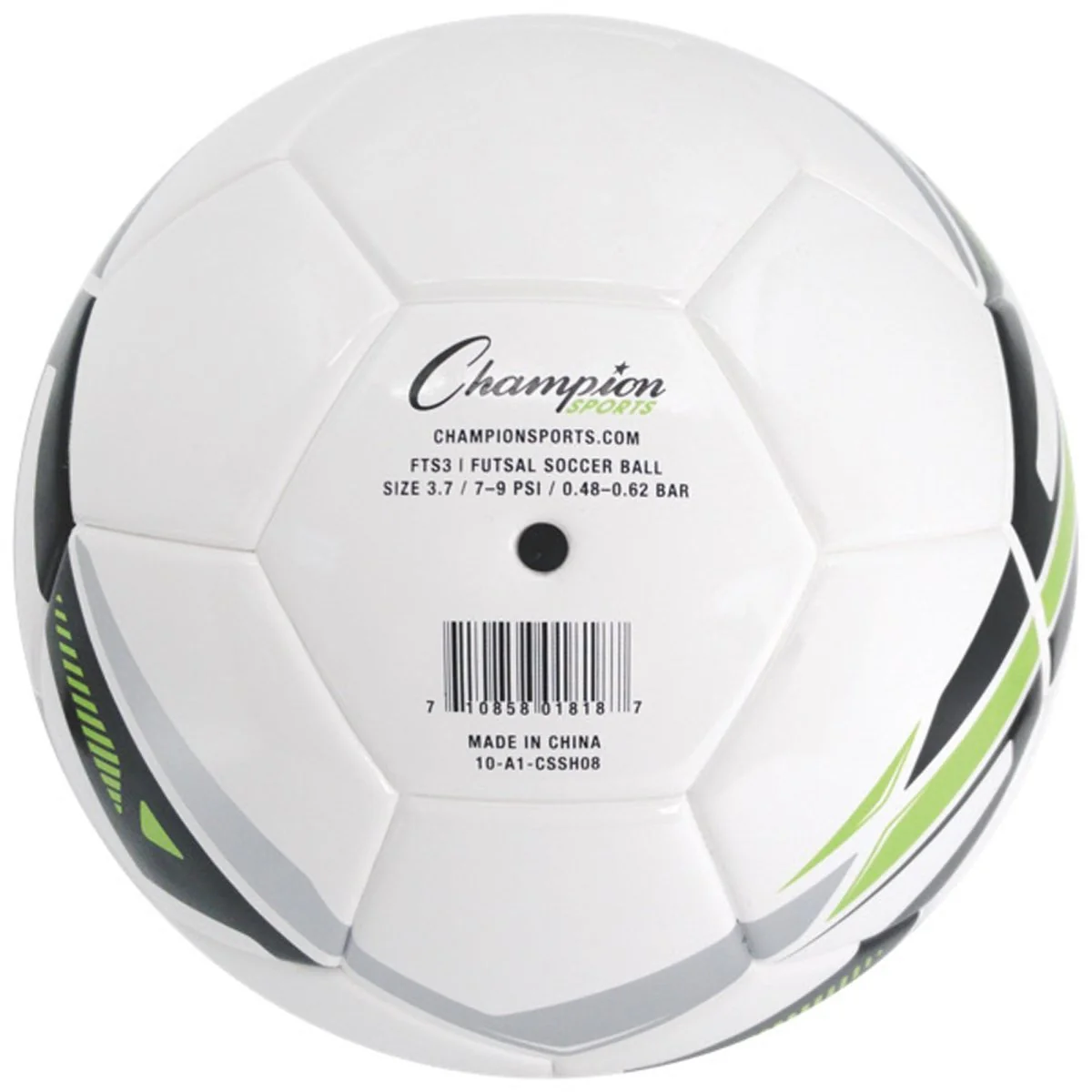 Champion Sports Futsal Ball - Size 3 Youth - White/Green/Black/Gray - Image 4