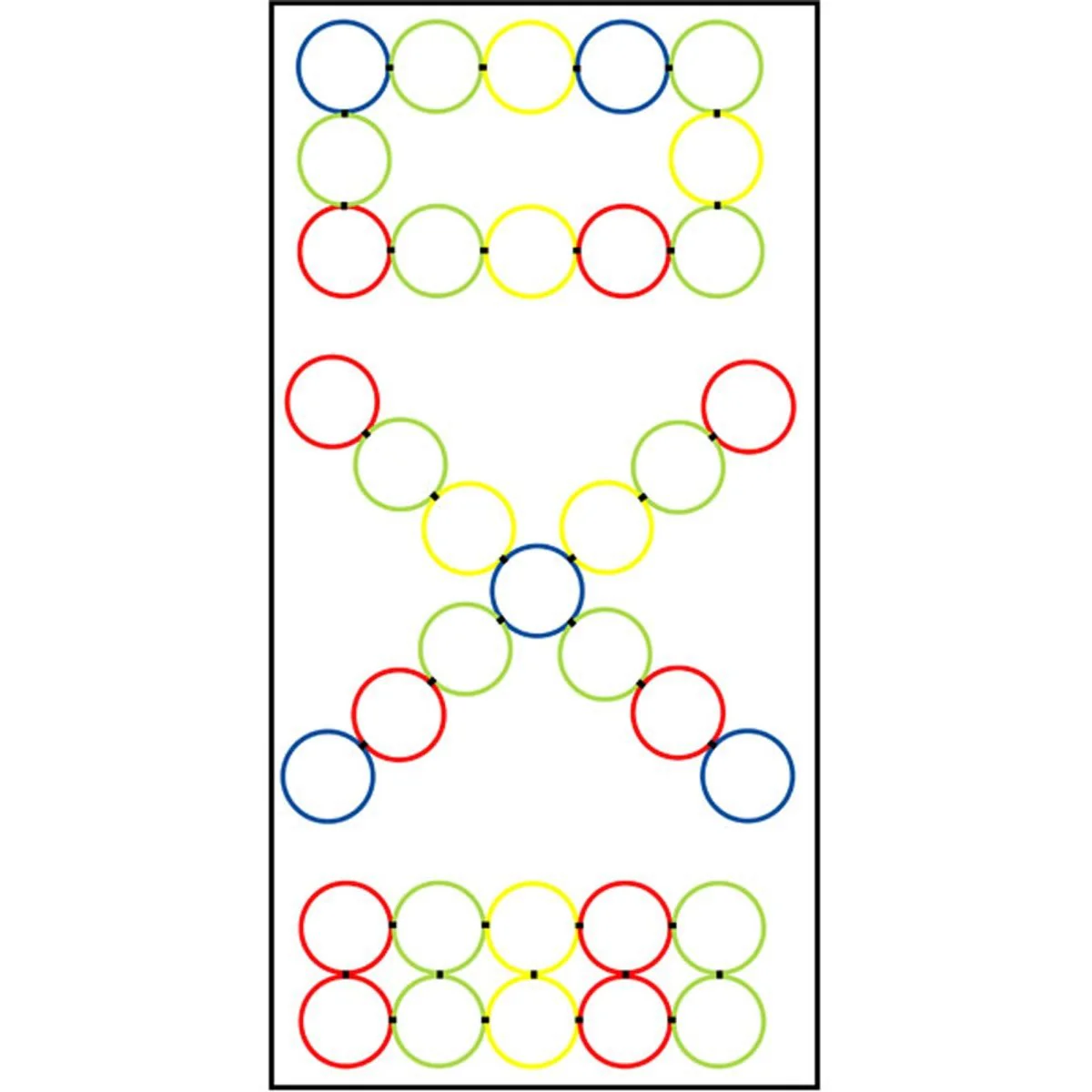 Champion Sports Hoop Agility Ladder - 18'' - Red, yellow, green and royal blue - Image 2