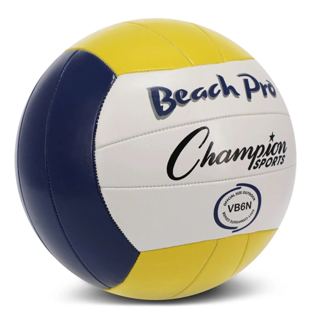 Champion Sports Synethic Leather Beach Pro Volleyball - Blue/Yellow/White - Image 2