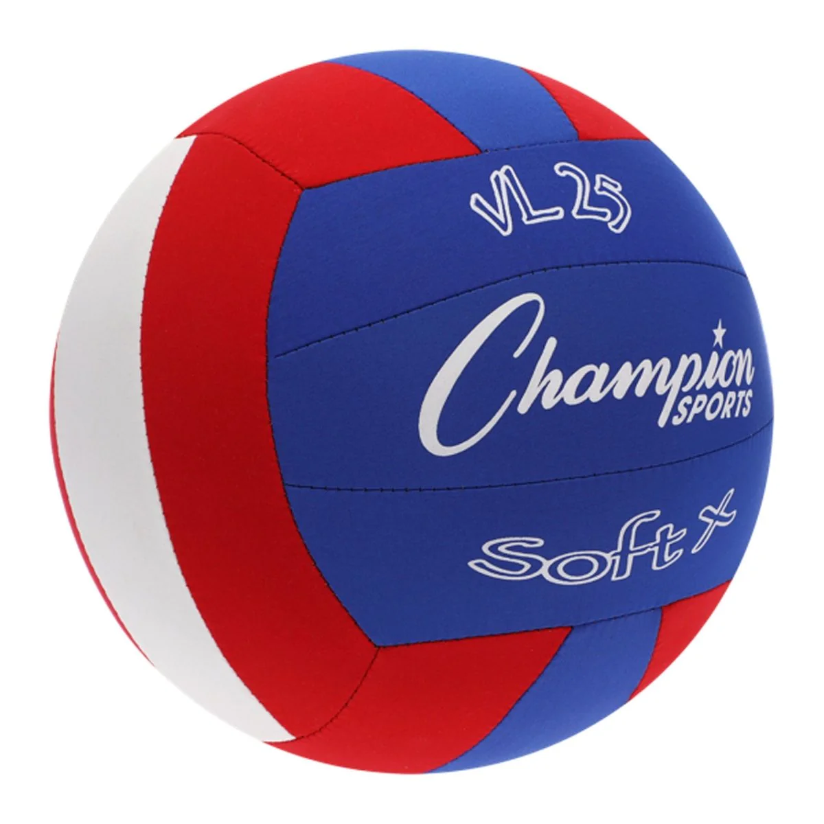 Champion Sports VL25 Rhino Skin Soft X Volleyball - Red/Blue - Image 2
