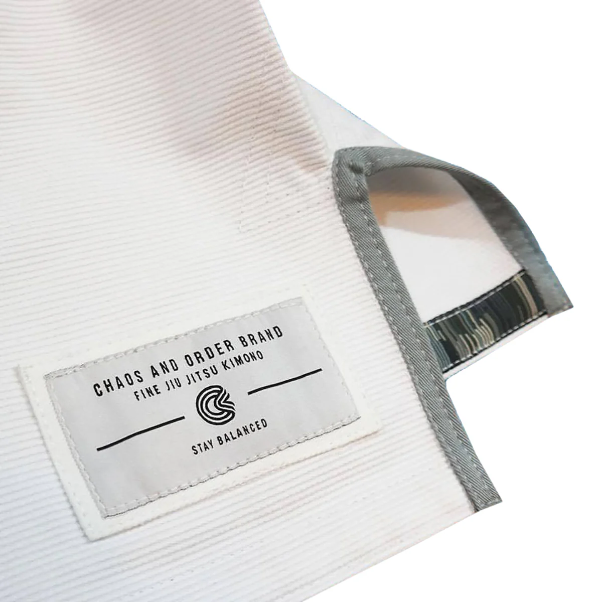 Chaos and Order Base Label BJJ Kimono - White - Image 3