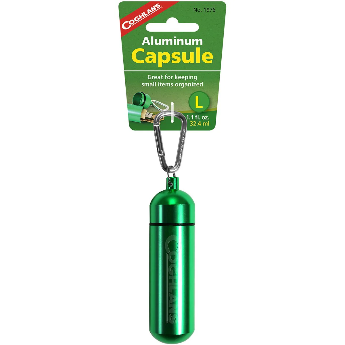 Coghlan's Aluminum Capsule with Carabiner, Watertight Seal, Container Storage - Image 5