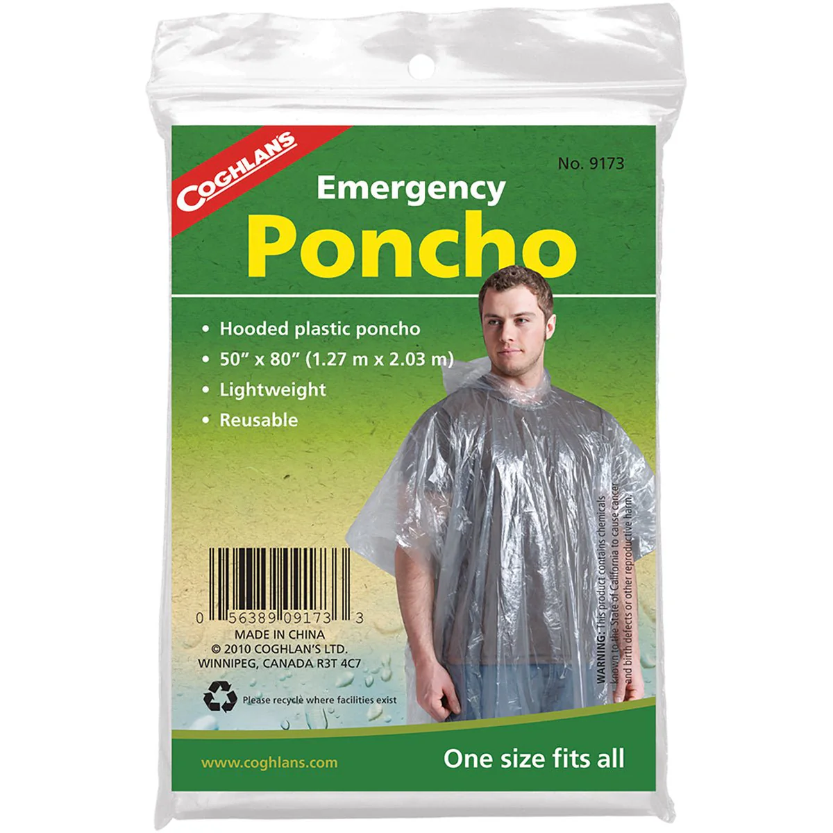 Coghlan's Emergency Poncho w/ Hood, Reusable & Lightweight, Survival Emergency - Image 5