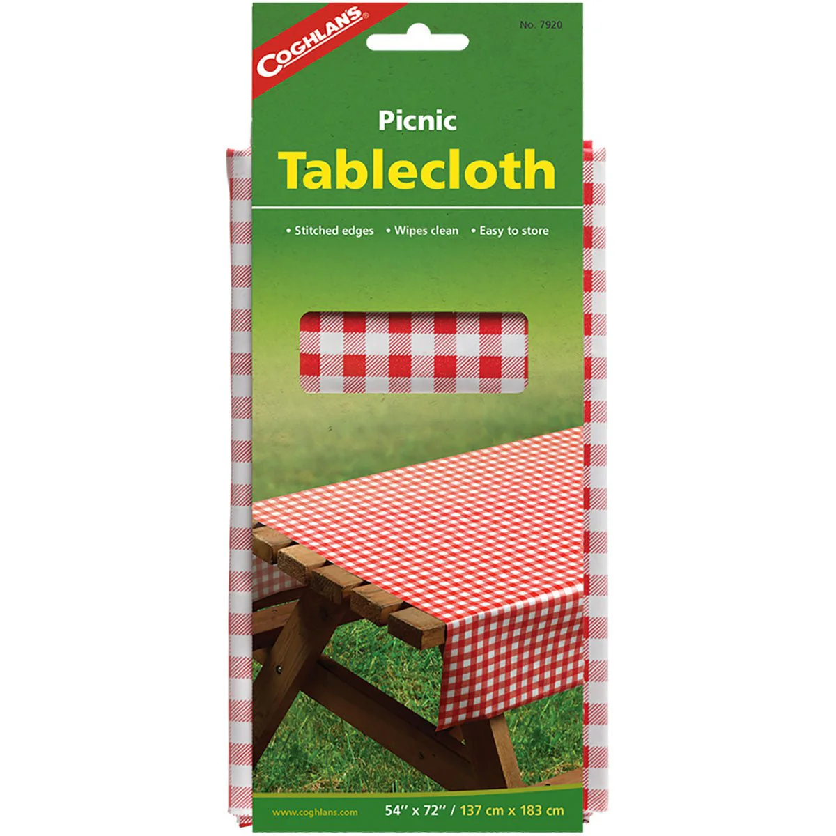 Coghlan's Picnic Tablecloth, 54" x 72", Camp Table Cloth Wipes Clean Camping