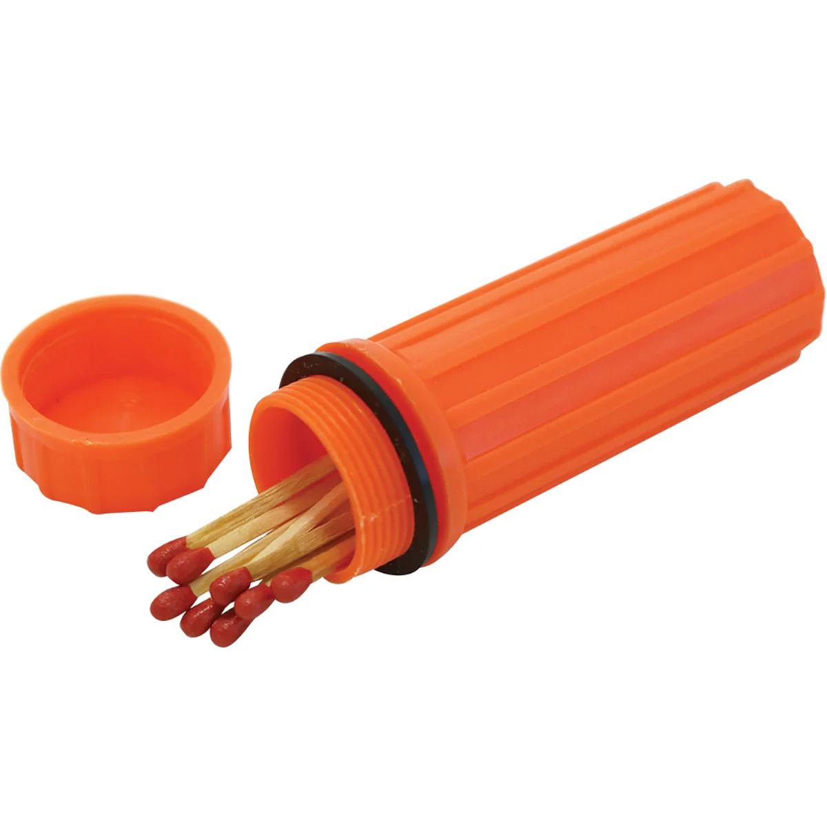 Coghlan's Plastic Match Box Waterproof Case w/ Fire Starter Flint Striker Orange - Image 3
