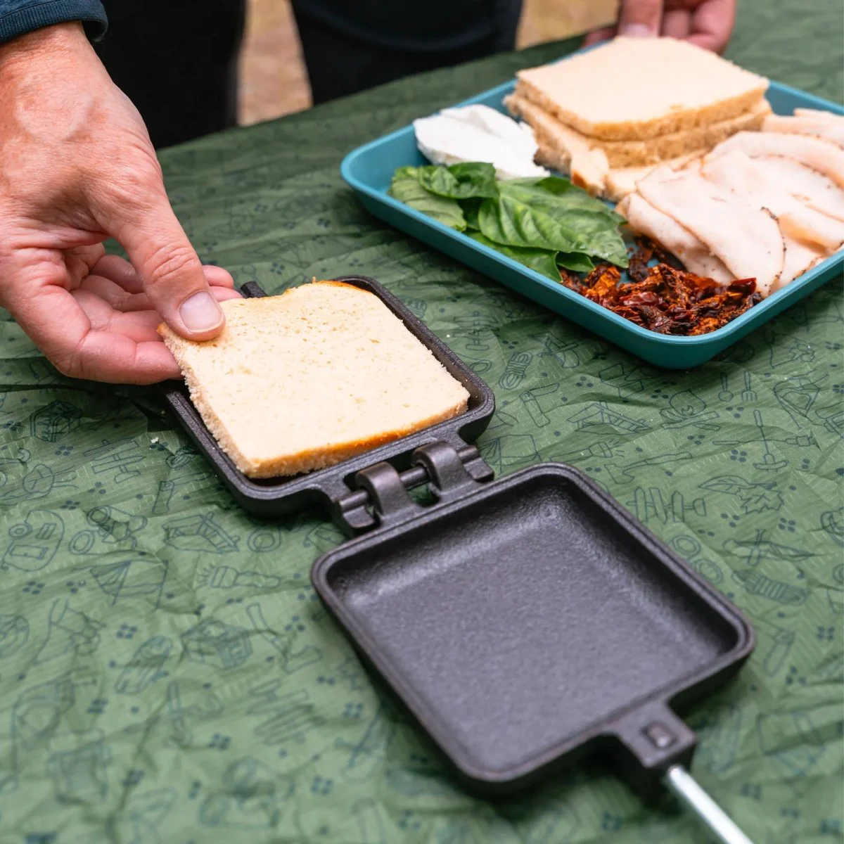 Coghlan's Pre-Seasoned Cast Iron Camp Cooker for Pies, Sandwiches, or Grilling Meat - Image 5