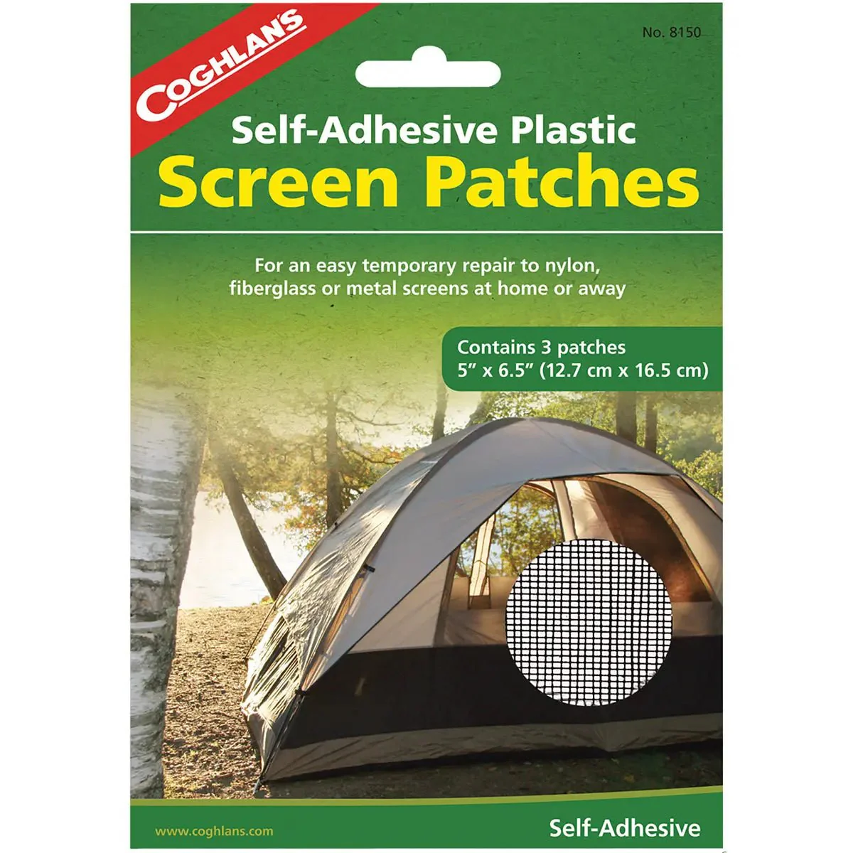 Coghlan's Self-Adhesive Plastic Screen Patches (3 Pack), 5" x 6.5", Repair Kit