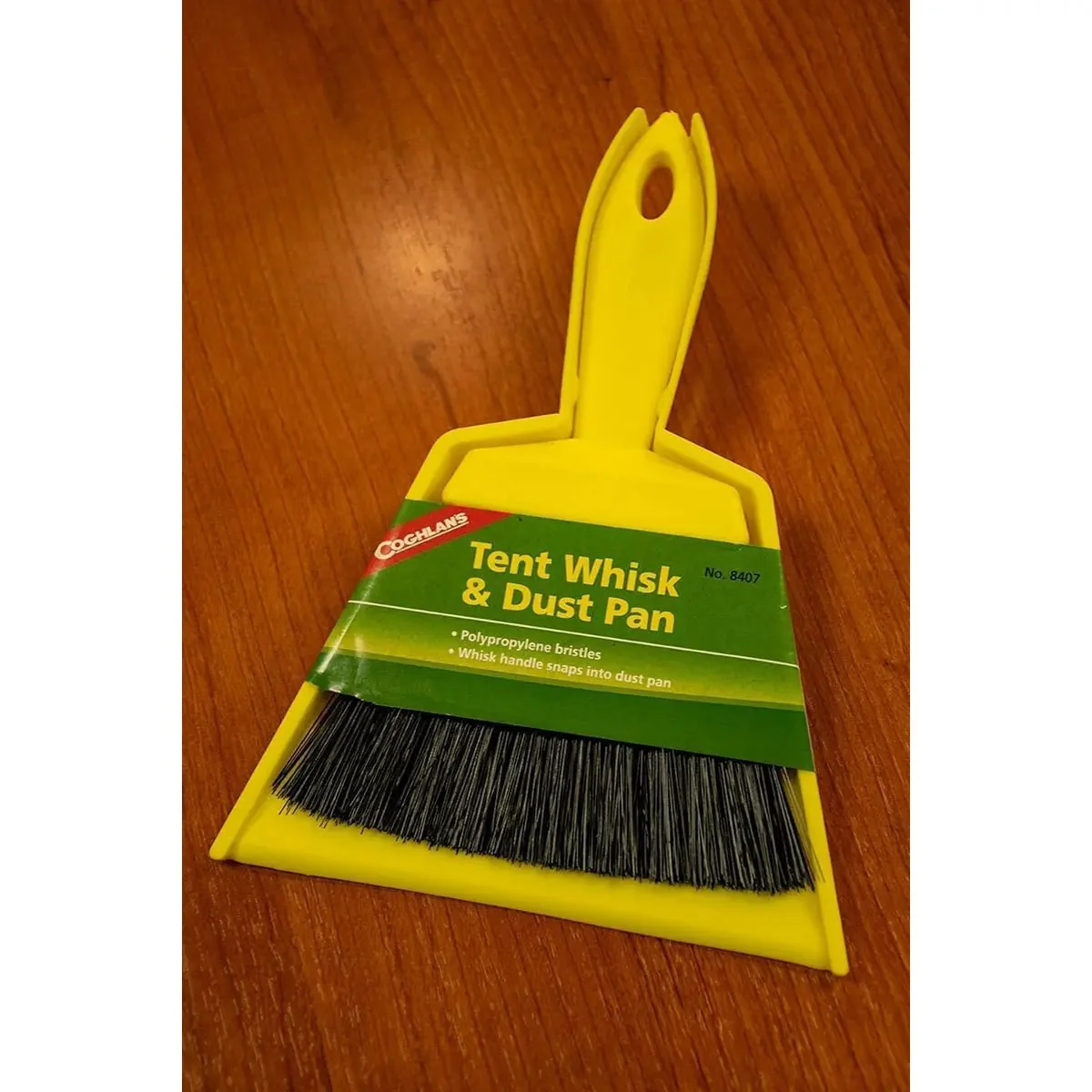 Coghlan's Tent Whisk & Dust Pan, Plastic Broom Sweeper Snaps into 8 1/2" Bin - Image 3