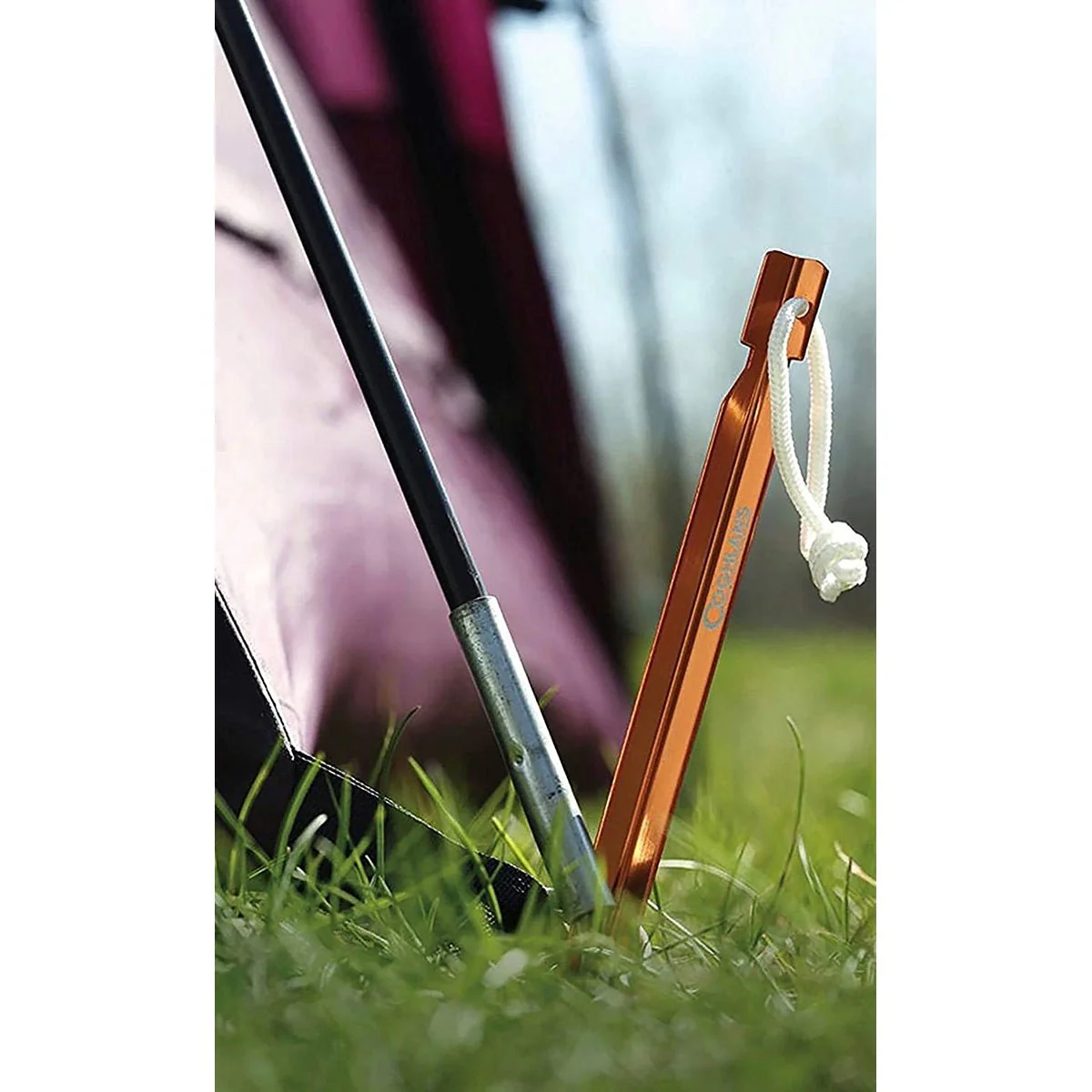Coghlan's Ultralight Tent Stakes 9" w/ Pull Cord (4 Pack), Backpacking Camping - Image 3