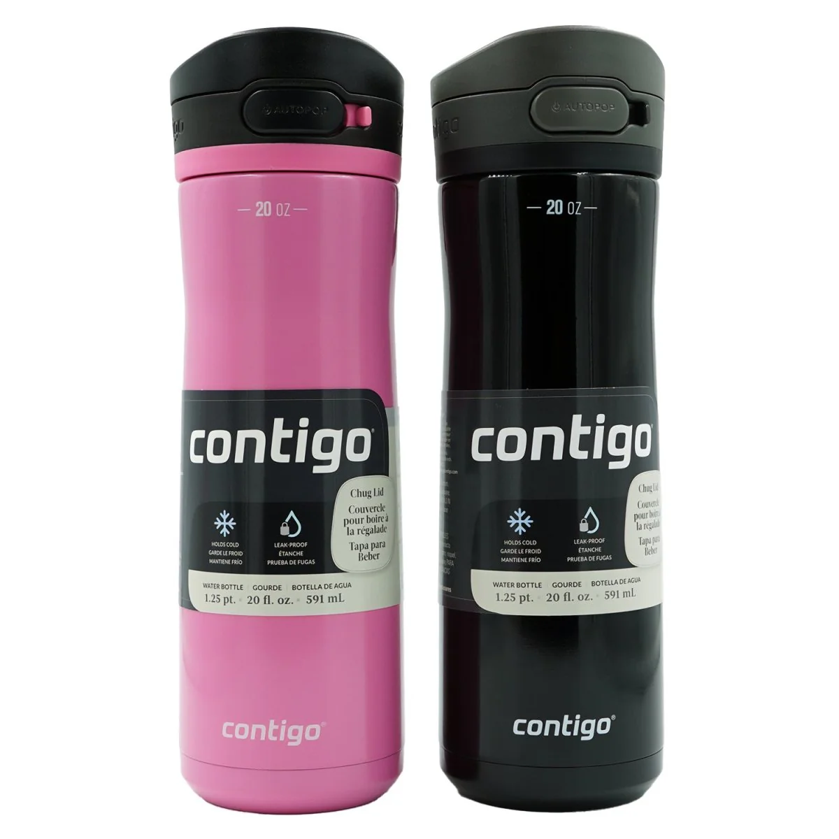 Contigo 20 oz. Jackson Chill 2.0 Vacuum Insulated Stainless Steel Bottle 2-Pack - Image 2