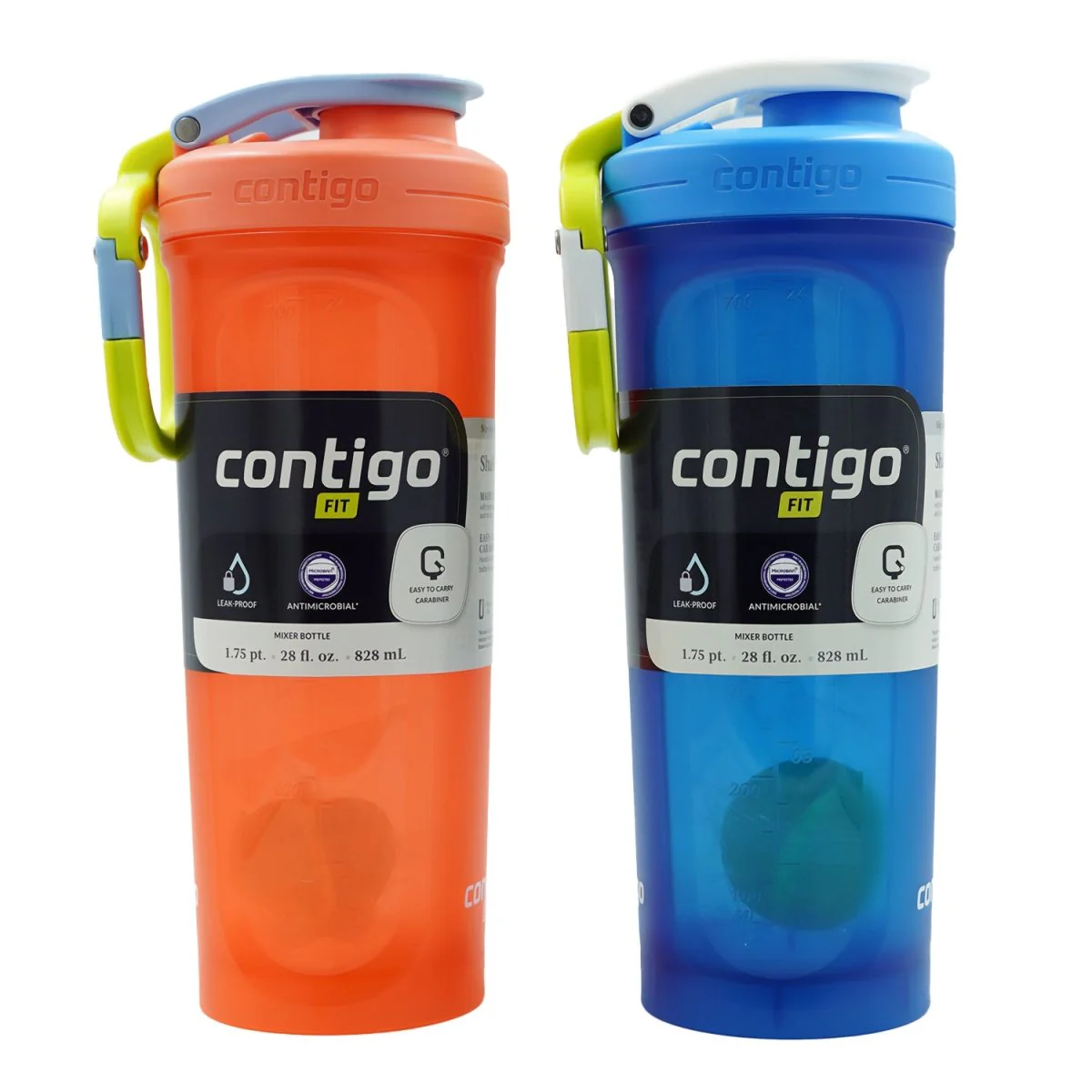 Contigo 28 oz. Fit Shake & Go 2.0 Microban Shaker Mixer Bottle 2-Pack - Image 4