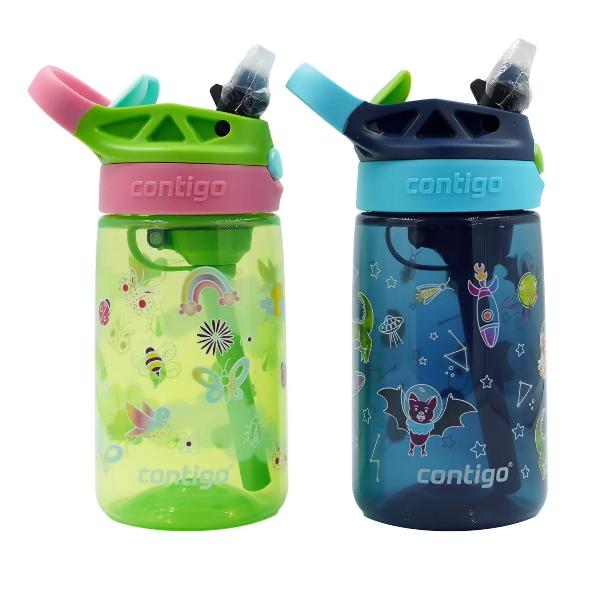 Contigo Kid's 14 oz. Aubrey AutoSpout Straw Water Bottle 2-Pack - Image 3
