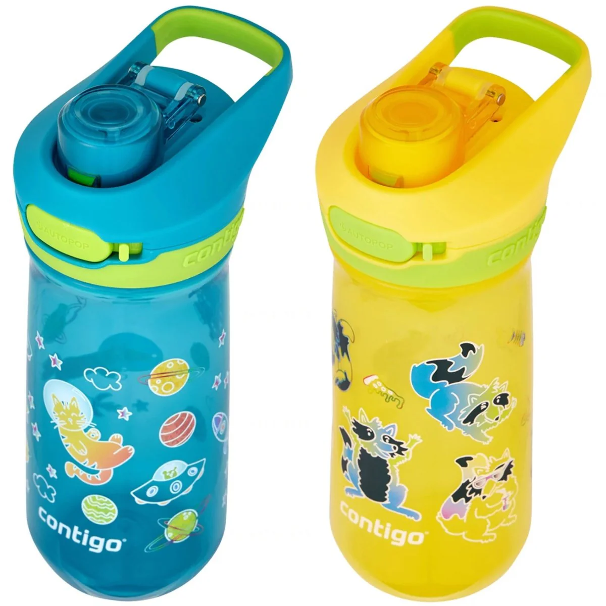 Contigo Kid's 14 oz. Jessie Water Bottle 2-Pack - Spacecraft/Trash Pandas - Image 3