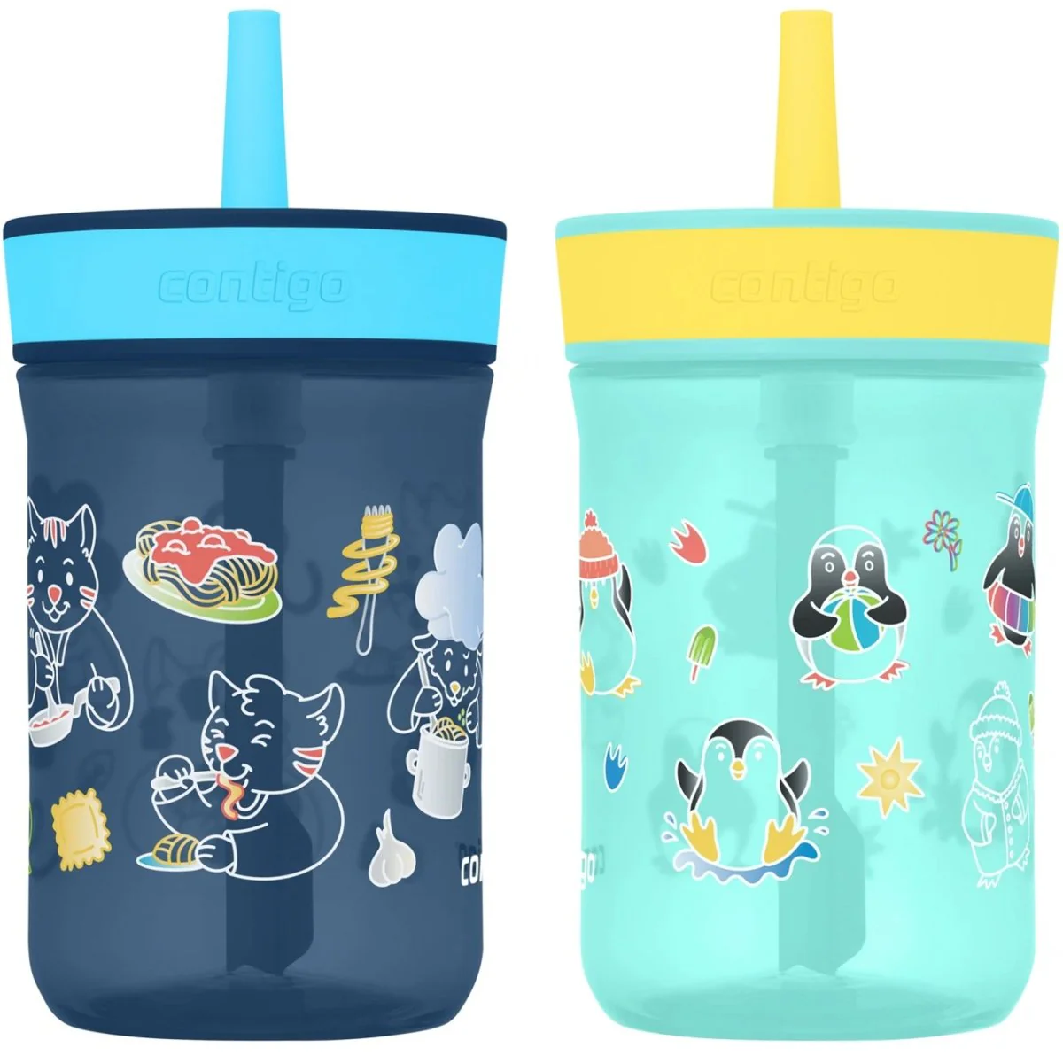 Contigo Kid's 14 oz. Leighton Spill-Proof Tumbler with Straw 2-Pack - Image 2