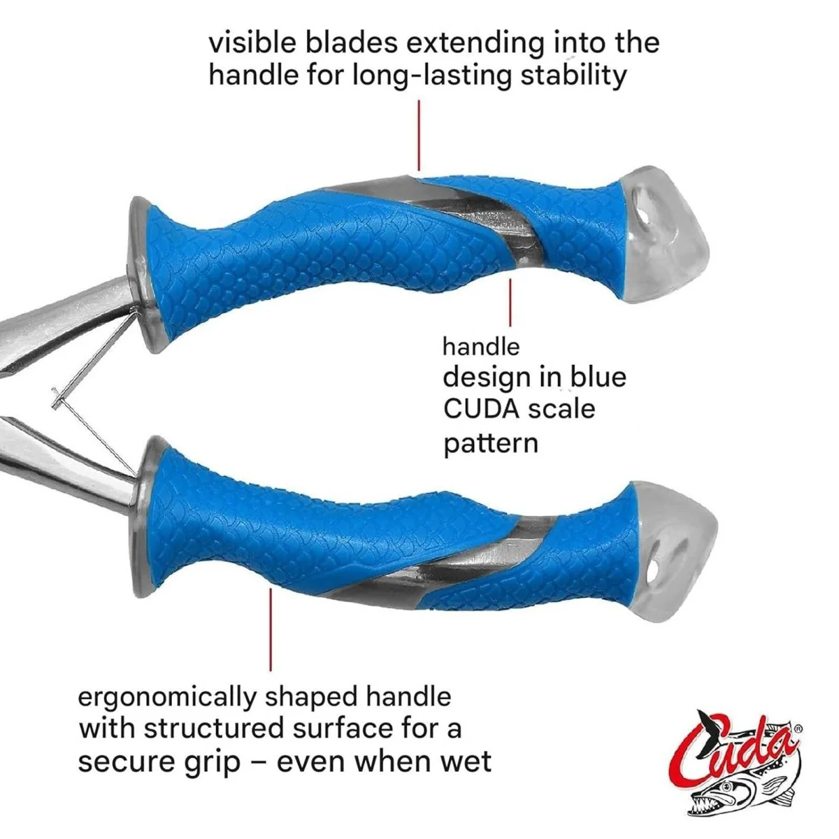 Cuda 10.25" Stainless Steel Freshwater Long Needle Nose Pliers Titanium Bonded - Image 4