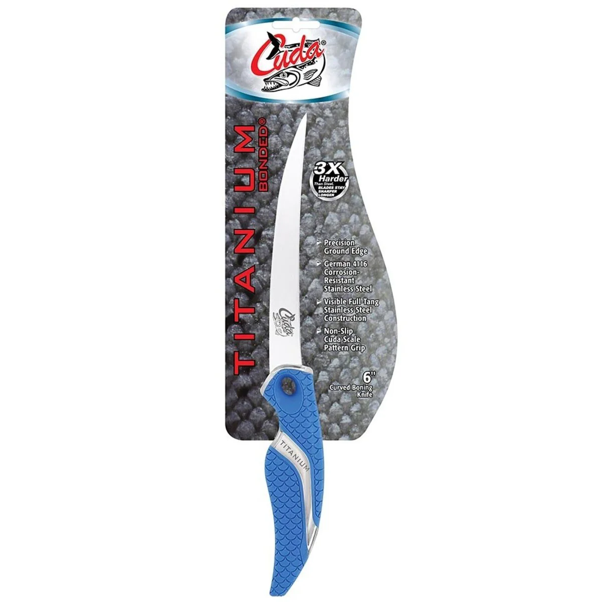 Cuda 6" Curved Boning Knife Titanium Bonded - Image 3