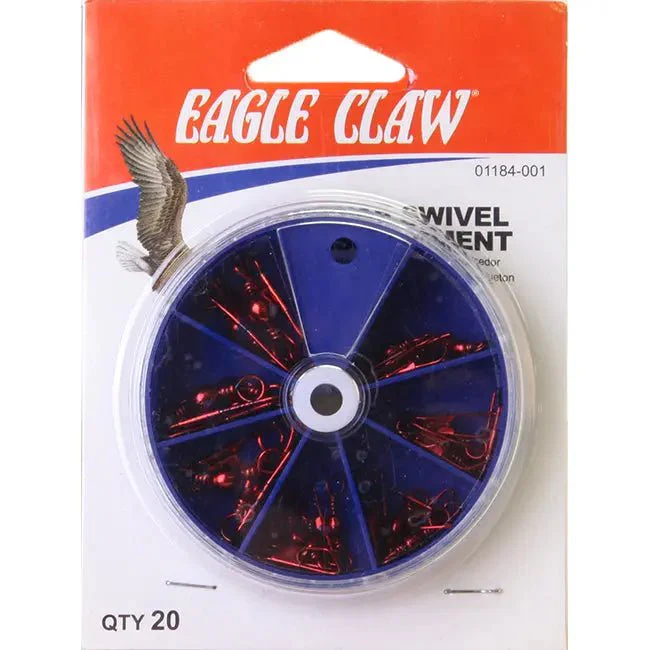 Eagle Claw Red Barrel Swivels with Safety Snap Assorted Pack