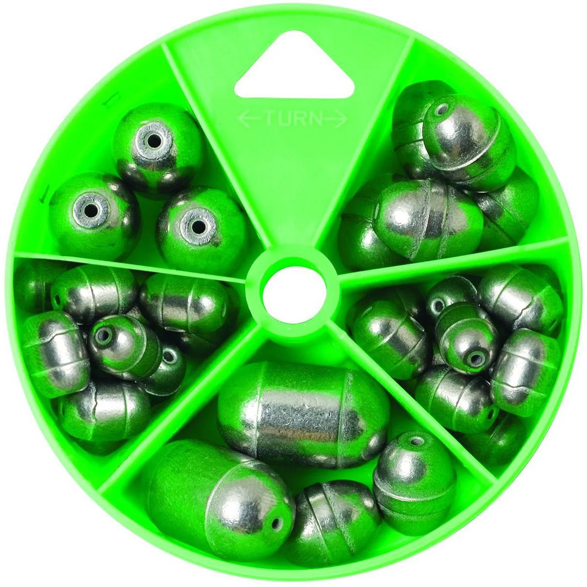 Eagle Claw Steel and Tin Egg Sinkers and Removable Split-Shots Dial Pack