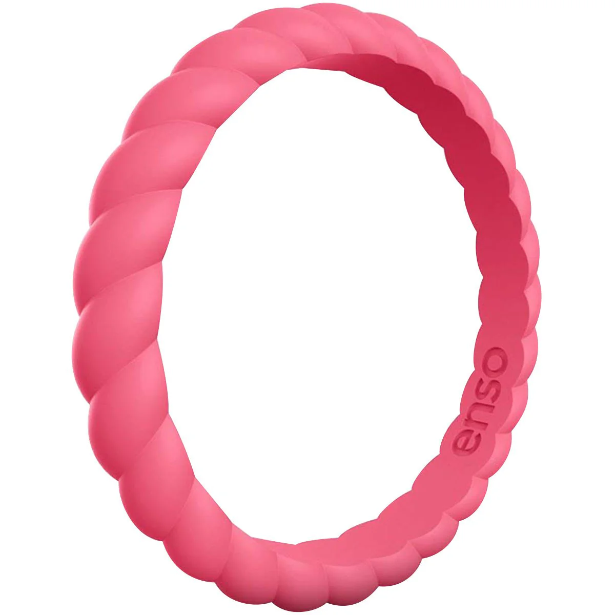 Enso Rings Braided Stackables Series Silicone Ring - Coral