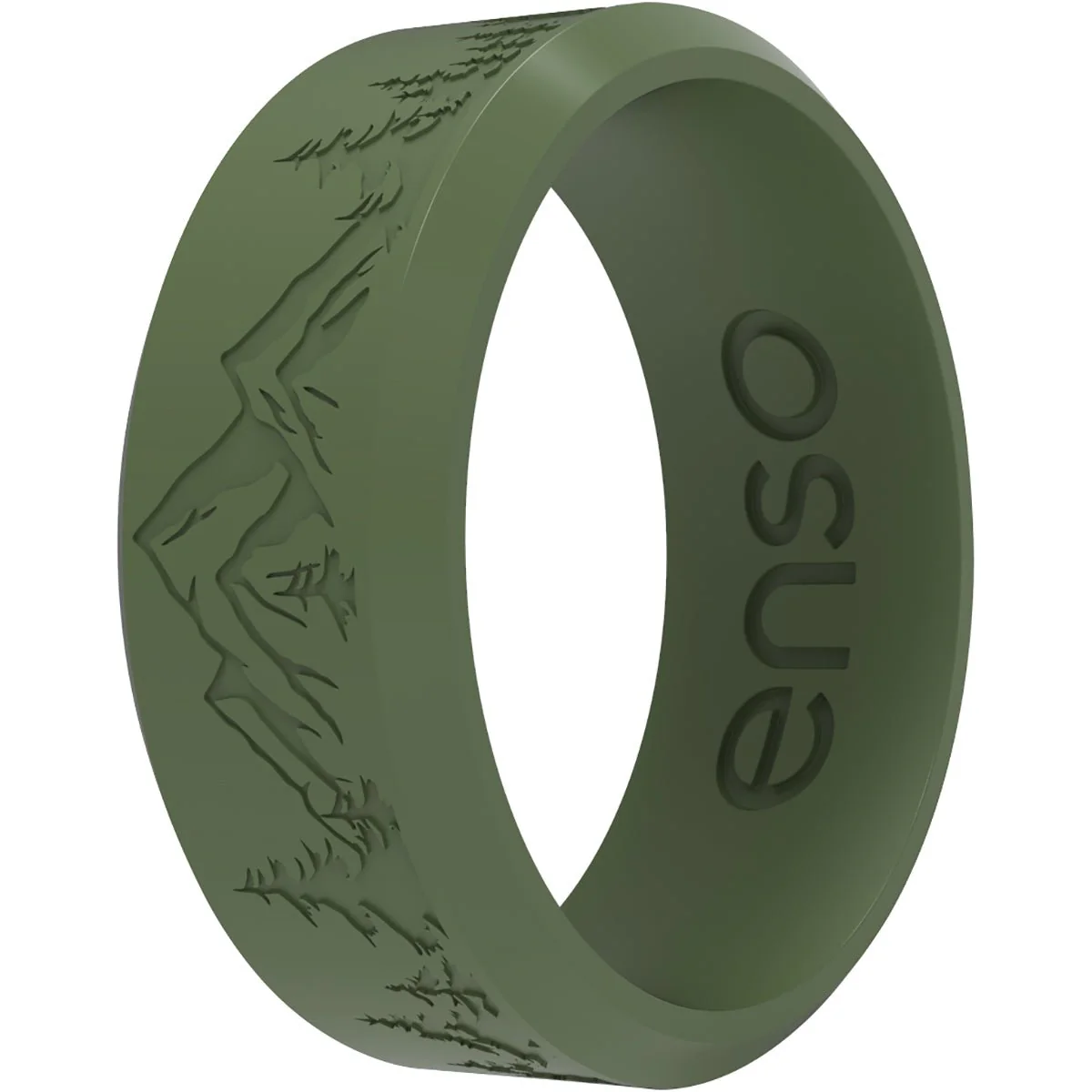 Enso Rings Classic Etched Bevel Series Silicone Ring - Pine Peak