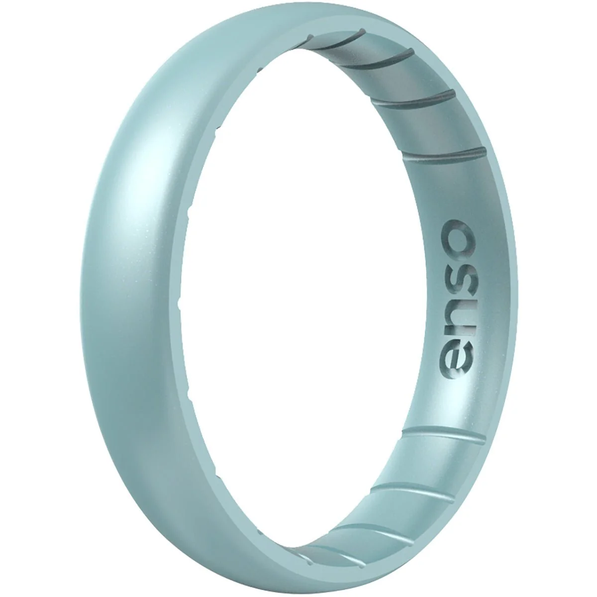 Enso Rings Thin Birthstone Series Silicone Ring - Aquamarine