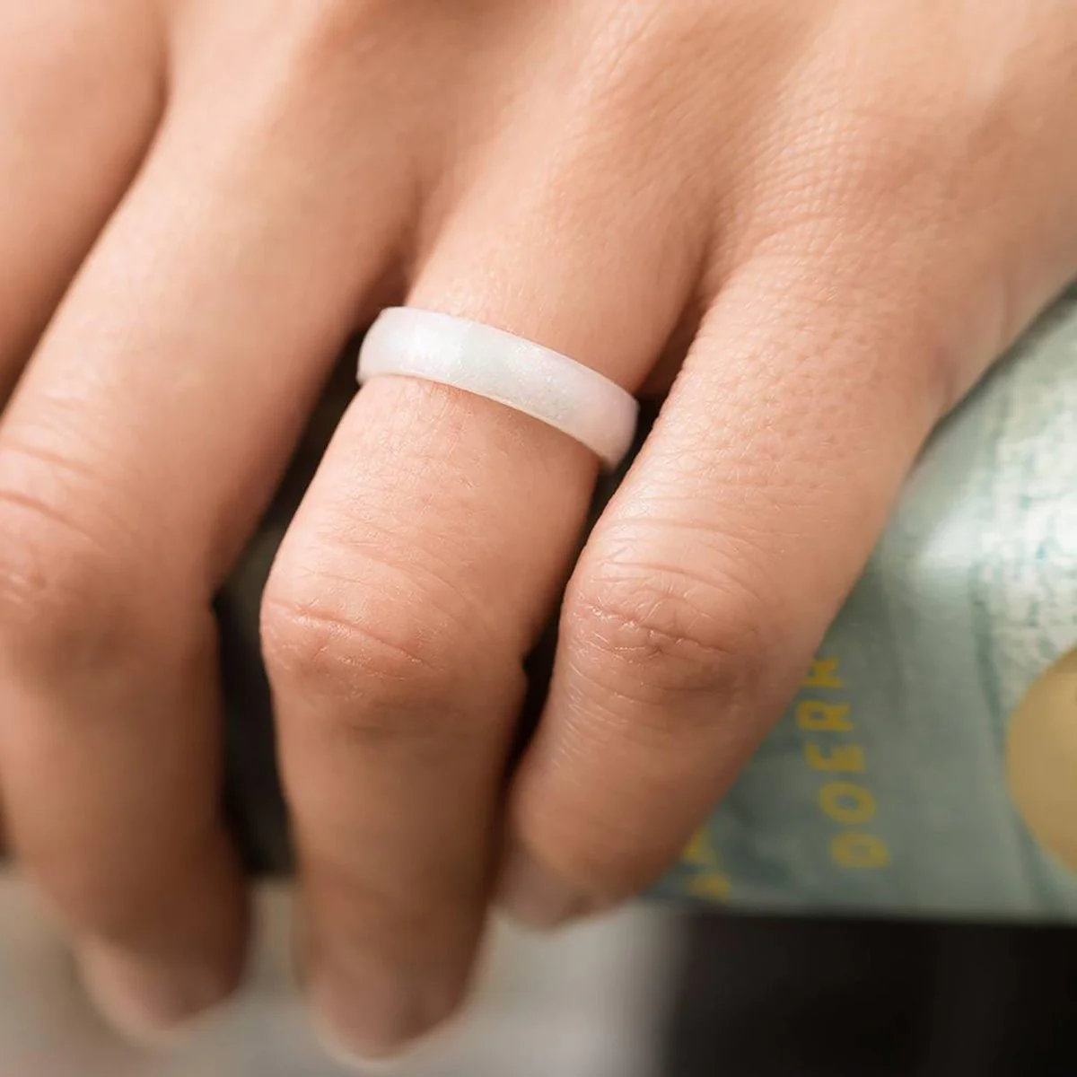 Enso Rings Thin Birthstone Series Silicone Ring - Yellow Topaz - Image 2