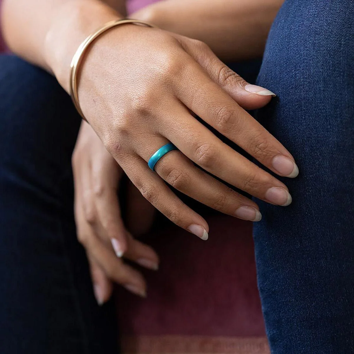 Enso Rings Thin Elements Series Silicone Ring - Rose Gold - Image 3