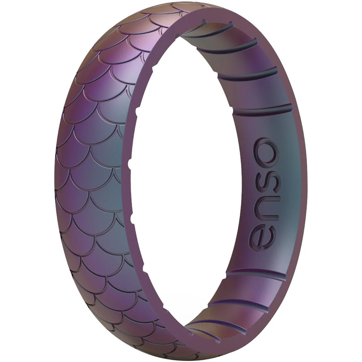 Enso Rings Thin Etched Legends Series Silicone Ring - 3 - Mermaid Scale