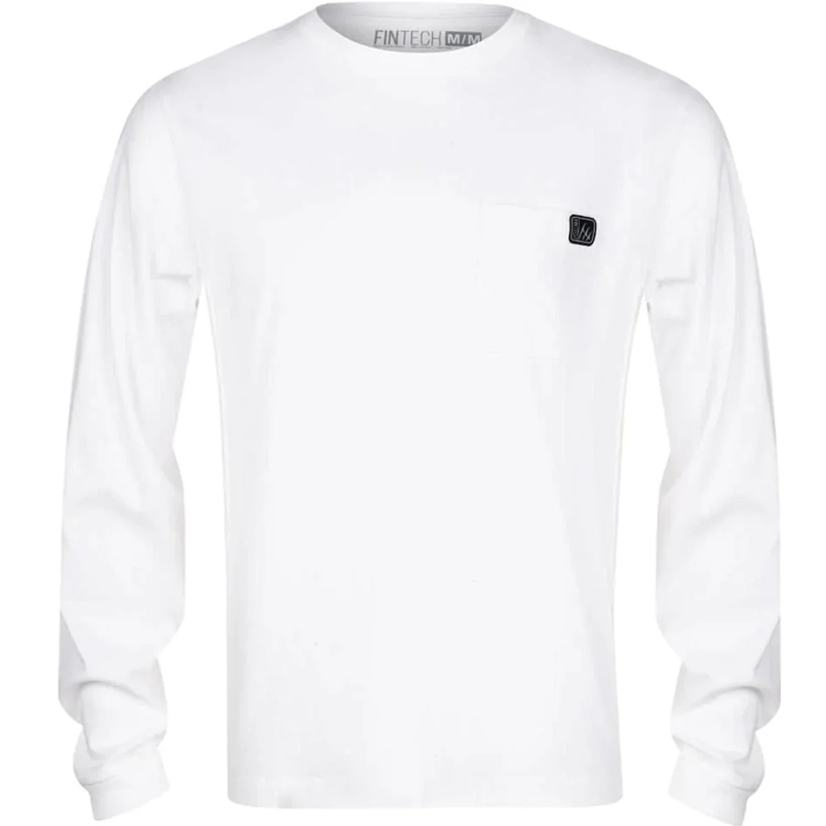Fintech Box Logo Freedom Heavy-Duty Long Sleeve T-Shirt - Brilliant White
