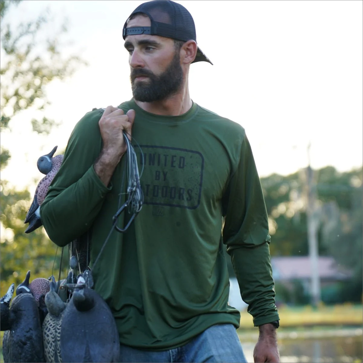 Fintech United By Outdoors Sun Defender UV Long Sleeve T-Shirt - Rifle Green - Image 4