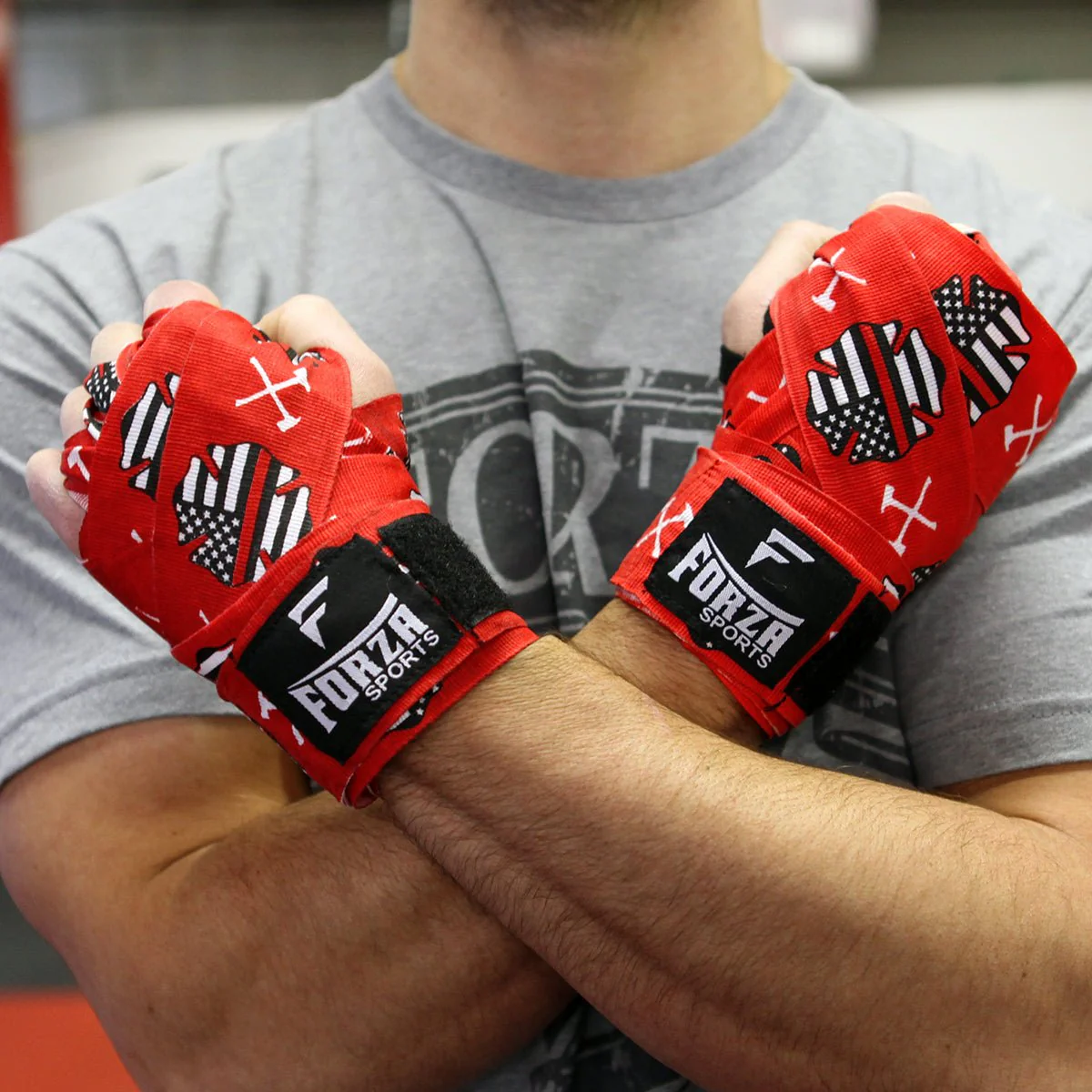 Forza Sports 180" Mexican Style Boxing and MMA Handwraps - Thin Red Line