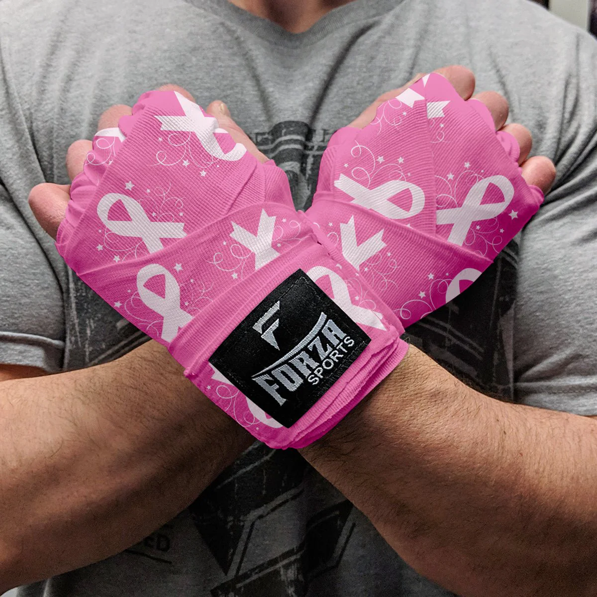 Forza Sports 180" Mexican Style Boxing & MMA Handwraps - Breast Cancer Awareness
