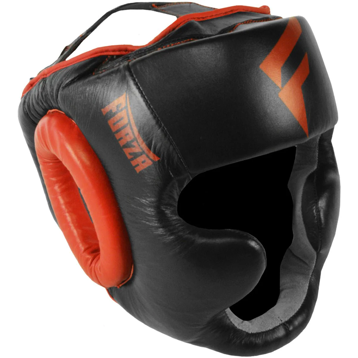 Forza Sports Leather Full Face Boxing and MMA Headgear - Black/Red - Image 2