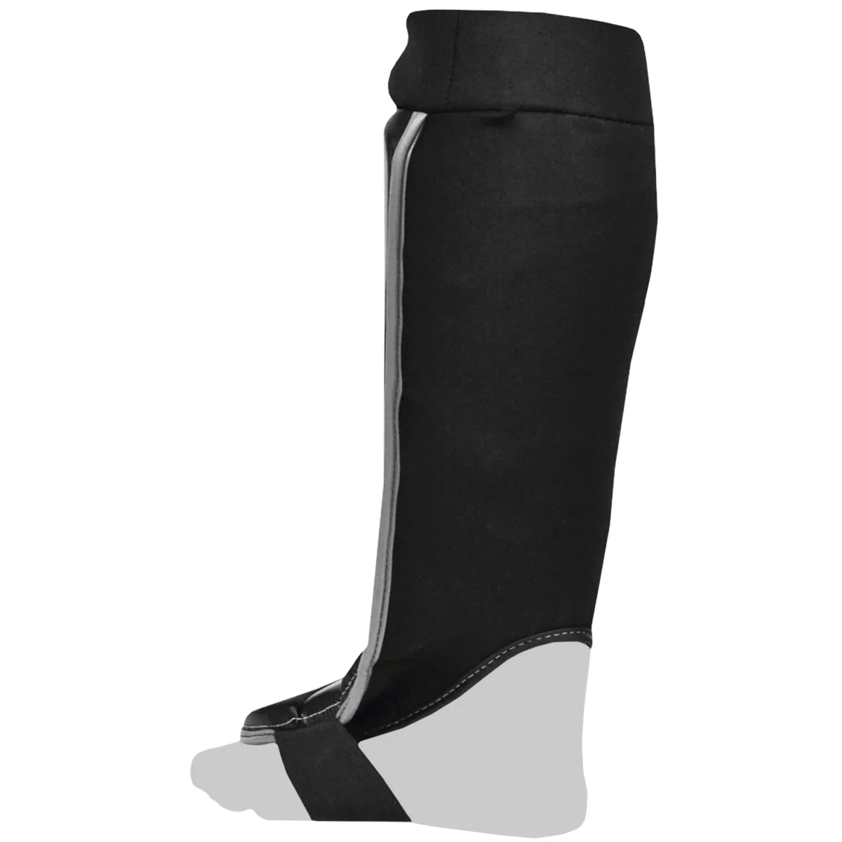 Forza Sports Vinyl Instep Shin Guards - Black/Gray - Image 2