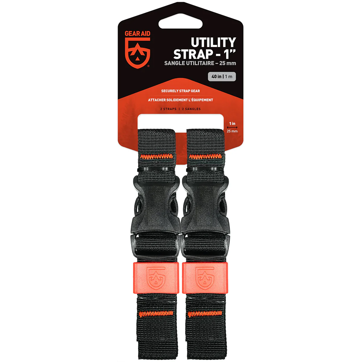 Gear Aid 1" Wide Gear Organizing Utility Strap 2-Pack - Black - Image 6
