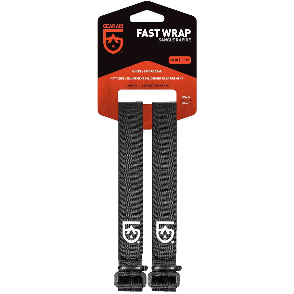 Gear Aid 3/4" Wide Fast Wrap Gear Organizing Strap 2-Pack - Black - Image 7
