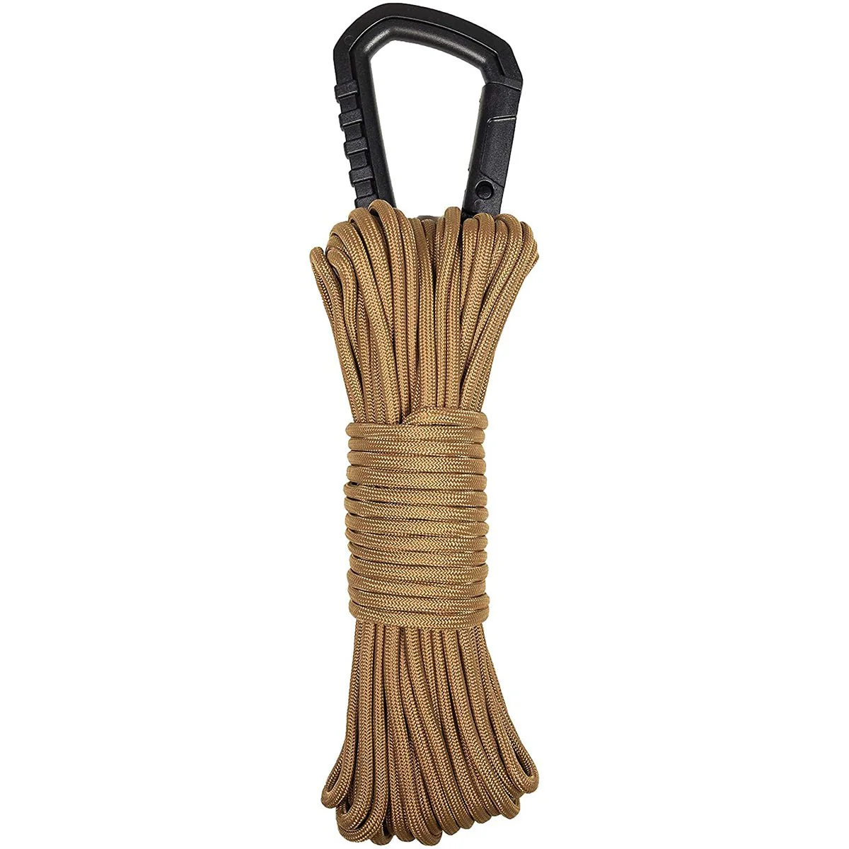 Gear Aid 50 ft. Heavy Duty Fire Strand 550 Paracord with Carabiner - Coyote - Image 2